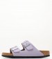 Women Flats Arizona.Fog Purple Leather Birkenstock