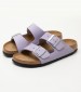 Women Flats Arizona.Fog Purple Leather Birkenstock