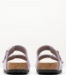 Γυναικεία Flats Arizona.Fog Μωβ Δέρμα Birkenstock