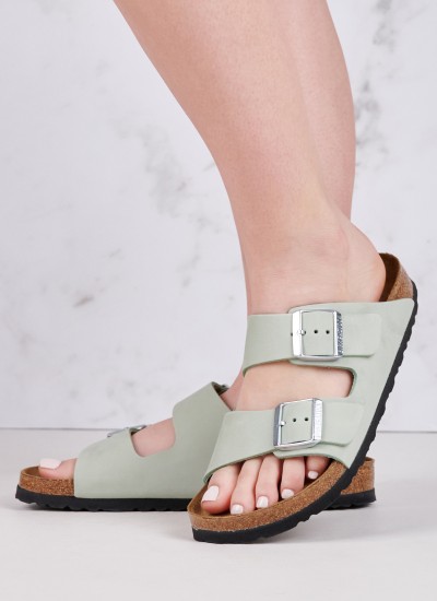 Γυναικεία Flats Arizona.BS Ασημί ECOleather Birkenstock