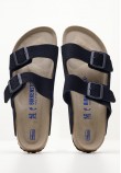 Men Flip Flops & Sandals Arizona.Midnight Blue Buckskin Birkenstock