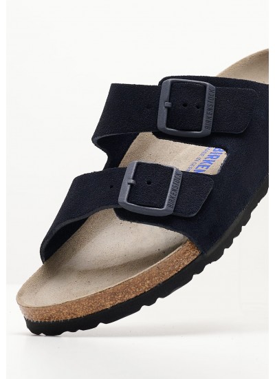 Men Flip Flops & Sandals Arizona.Midnight Blue Buckskin Birkenstock