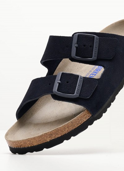 Men Flip Flops & Sandals Arizona.Midnight Blue Buckskin Birkenstock