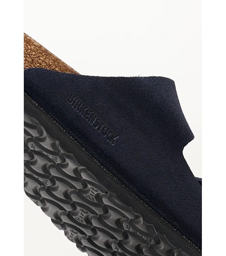 Men Flip Flops & Sandals Arizona.Midnight Blue Buckskin Birkenstock