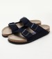 Men Flip Flops & Sandals Arizona.Midnight Blue Buckskin Birkenstock