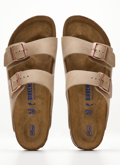 Γυναικεία Flats Arizona.BS Ασημί ECOleather Birkenstock