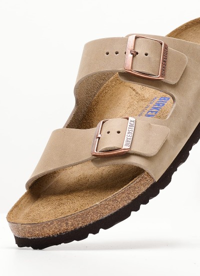Γυναικεία Flats Arizona.BS Ασημί ECOleather Birkenstock
