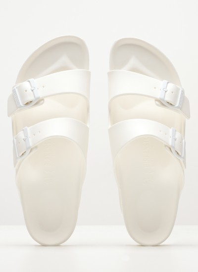 Γυναικεία Flats Arizona.Fog Μωβ Δέρμα Birkenstock