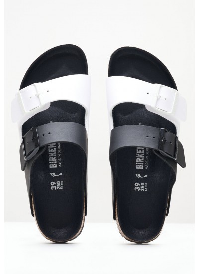 Women Flats Arizona.Split Black ECOleather Birkenstock