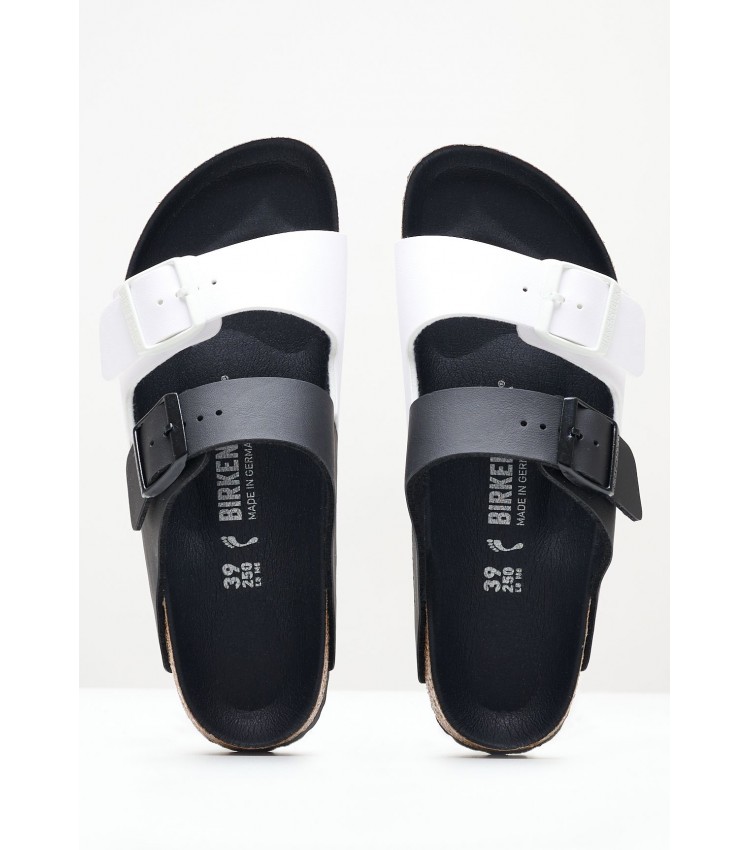 Women Flats Arizona.Split Black ECOleather Birkenstock