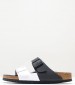 Women Flats Arizona.Split Black ECOleather Birkenstock