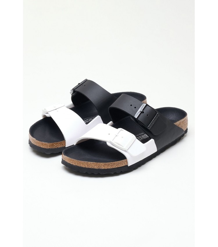 Women Flats Arizona.Split Black ECOleather Birkenstock