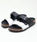 Women Flats Arizona.Split Black ECOleather Birkenstock