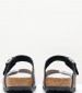 Women Flats Arizona.Split Black ECOleather Birkenstock