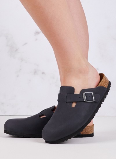 Γυναικεία Flats Gizeh.BS Ανθρακί Δέρμα Birkenstock