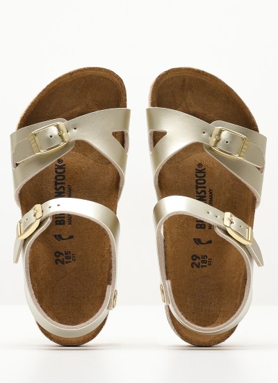 Kids Flip Flops & Sandals Paganisa Gold Leather Mood