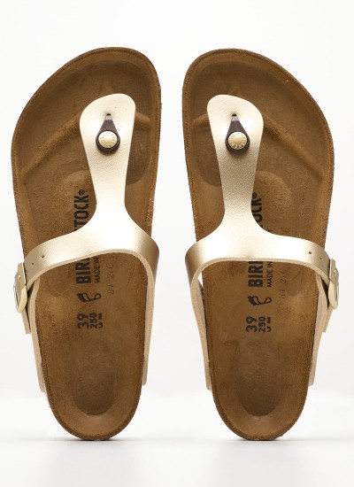 Γυναικεία Flats Gizeh.Gld Χρυσό ECOleather Birkenstock