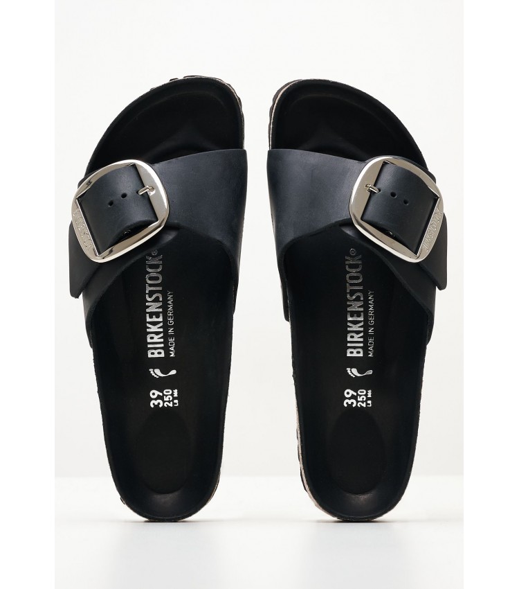 Γυναικεία Flats Madrid.Hex.Bl Μαύρο Δέρμα Birkenstock