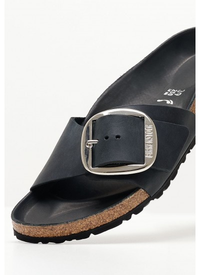 Γυναικεία Flats Madrid.Hex.Bl Μαύρο Δέρμα Birkenstock