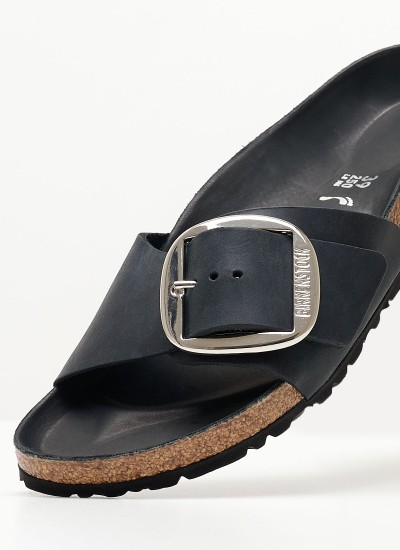 Γυναικεία Flats Madrid.Hex.Bl Μαύρο Δέρμα Birkenstock