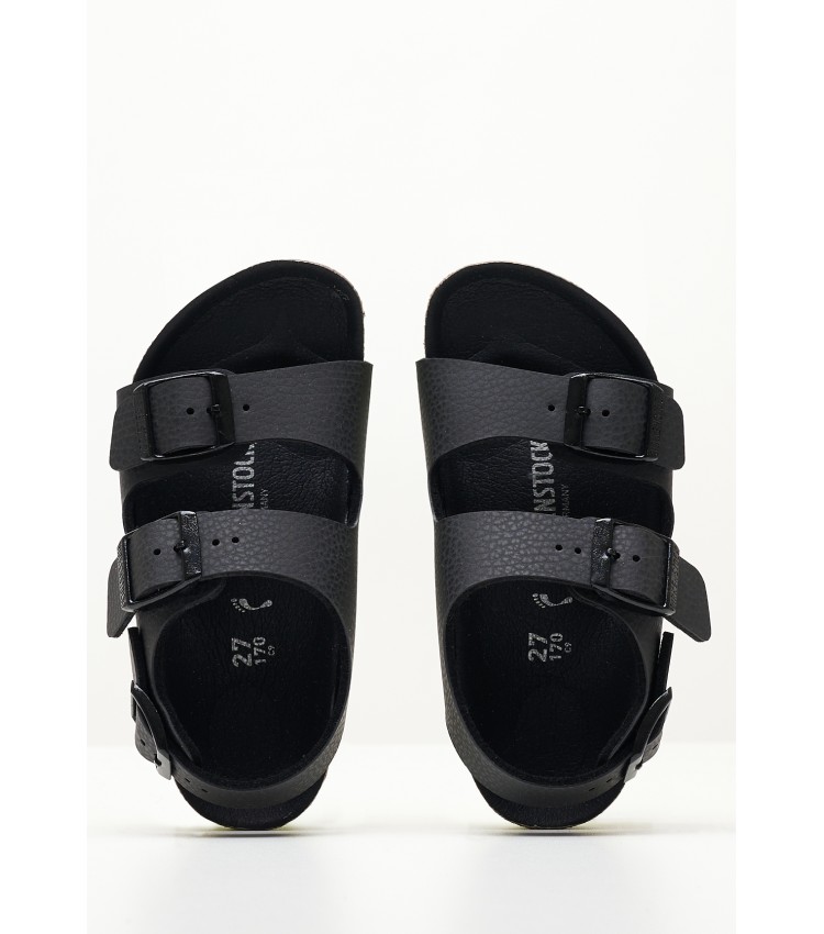 Kids Flip Flops & Sandals Milano.Desert Black ECOleather Birkenstock