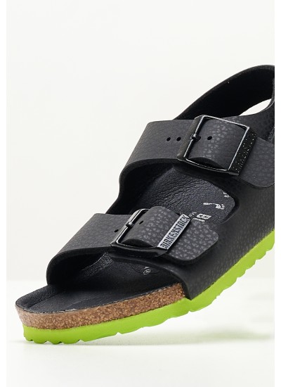 Kids Flip Flops & Sandals Milano.Desert Black ECOleather Birkenstock