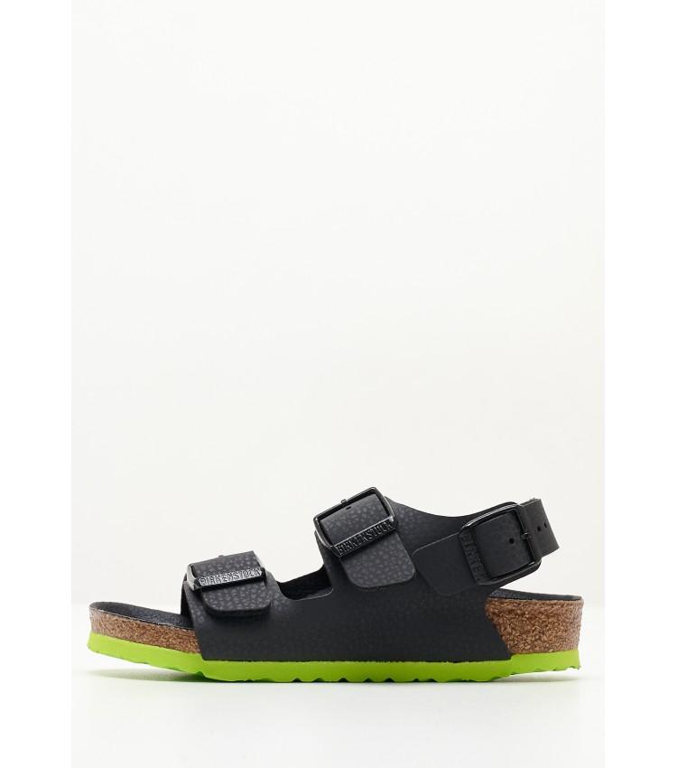 Kids Flip Flops & Sandals Milano.Desert Black ECOleather Birkenstock