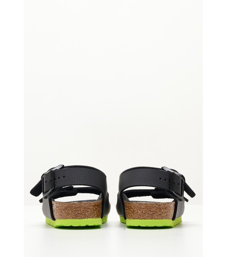 Kids Flip Flops & Sandals Milano.Desert Black ECOleather Birkenstock