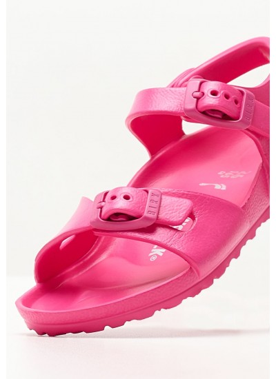 Kids Flip Flops & Sandals Rio.Beet Pink Rubber Birkenstock