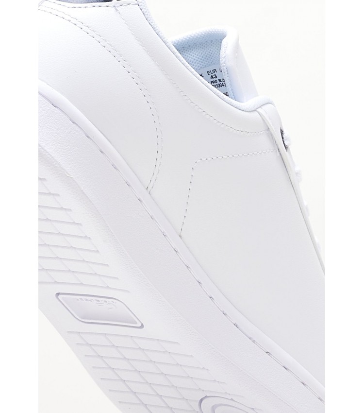 Ανδρικά Παπούτσια Casual Carnaby.Bl23 Άσπρο Δέρμα Lacoste
