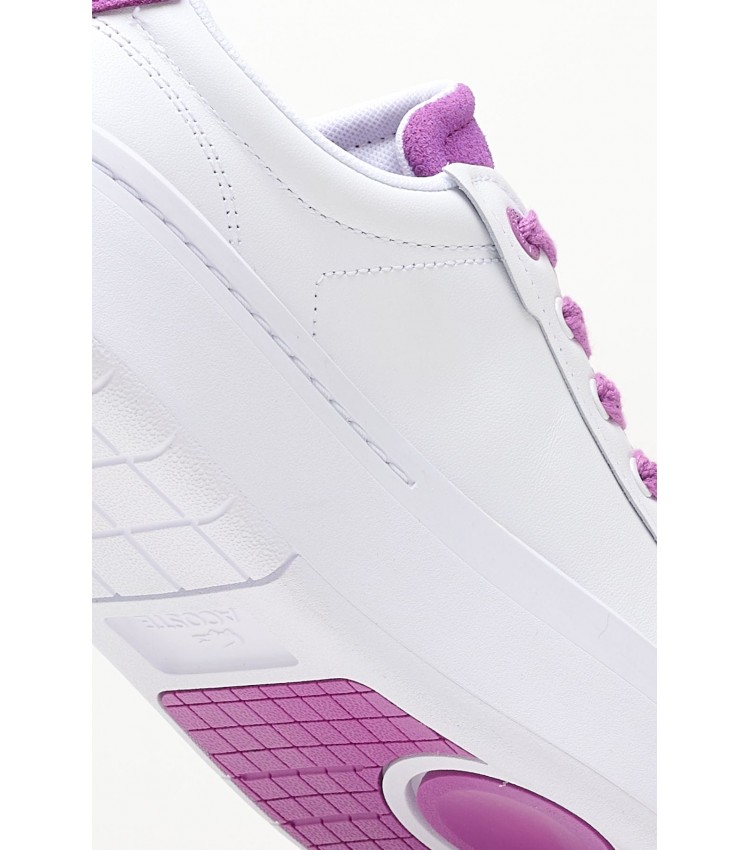Women Casual Shoes Carnaby.Plat White Leather Lacoste