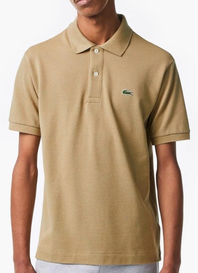 Men T-Shirts L1212.S Beige Cotton Lacoste