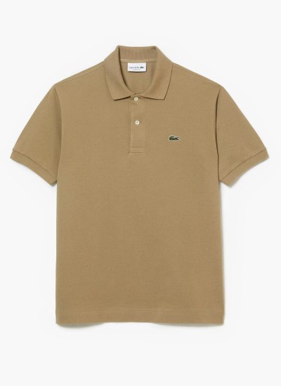 Men T-Shirts L1212.S Beige Cotton Lacoste