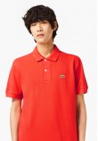 Men T-Shirts L1221 Orange Cotton Lacoste