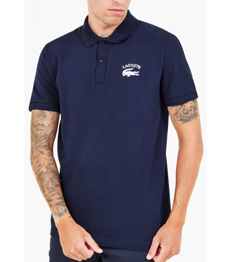 Men T-Shirts PH9535 DarkBlue Cotton Lacoste