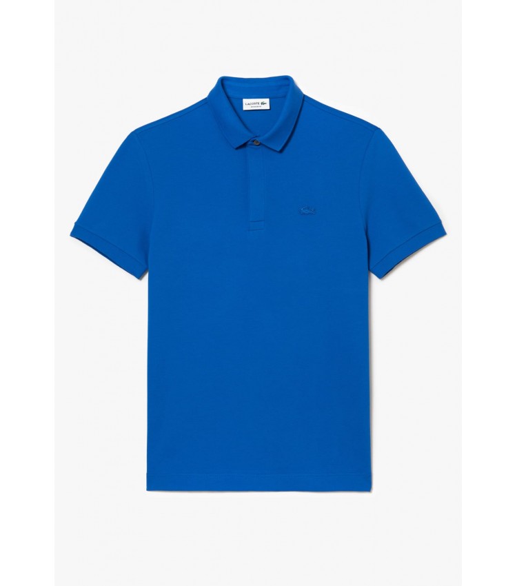 Men T-Shirts Paris.N Blue Cotton Lacoste