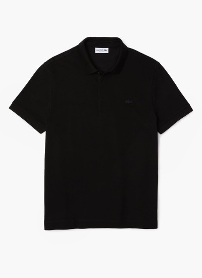 Ανδρικές Μπλούζες Paris Μαύρο Βαμβάκι Lacoste