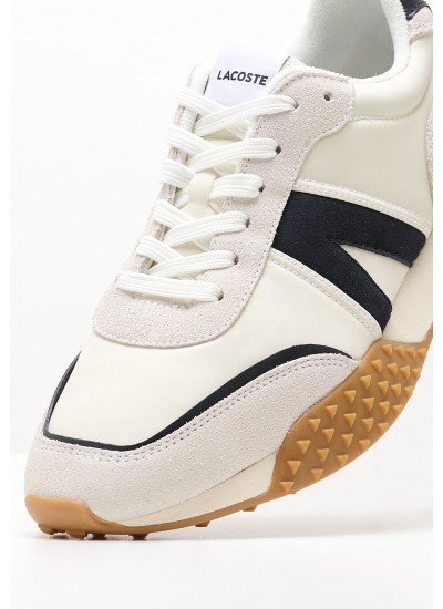 Men Casual Shoes Spin.Deluxe White Buckskin Lacoste