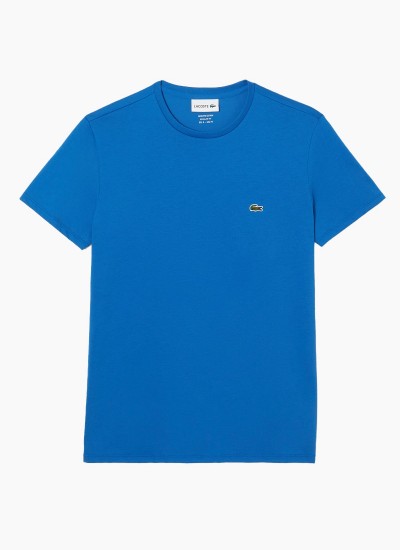 Ανδρικές Μπλούζες TH6709 Μπλε Βαμβάκι Lacoste