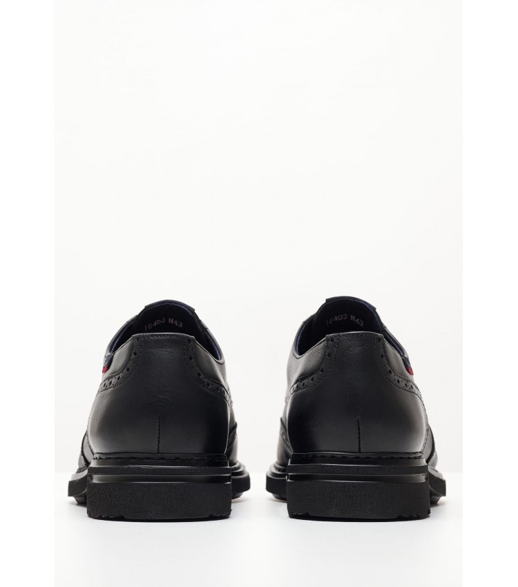 Ανδρικά Παπούτσια Δετά 16403.D Μαύρο Δέρμα Callaghan