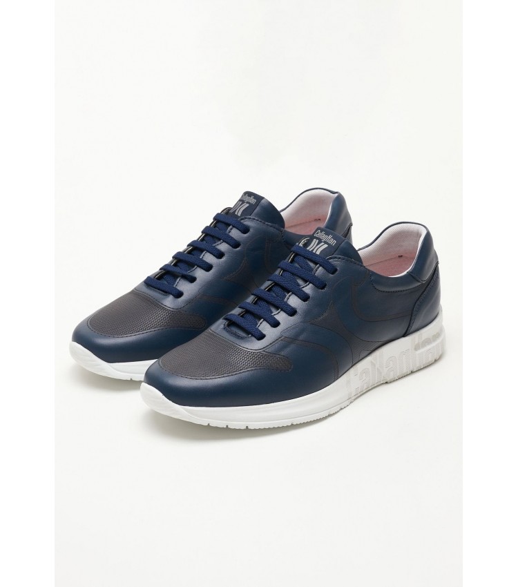 Men Casual Shoes 91322 Blue Leather Callaghan