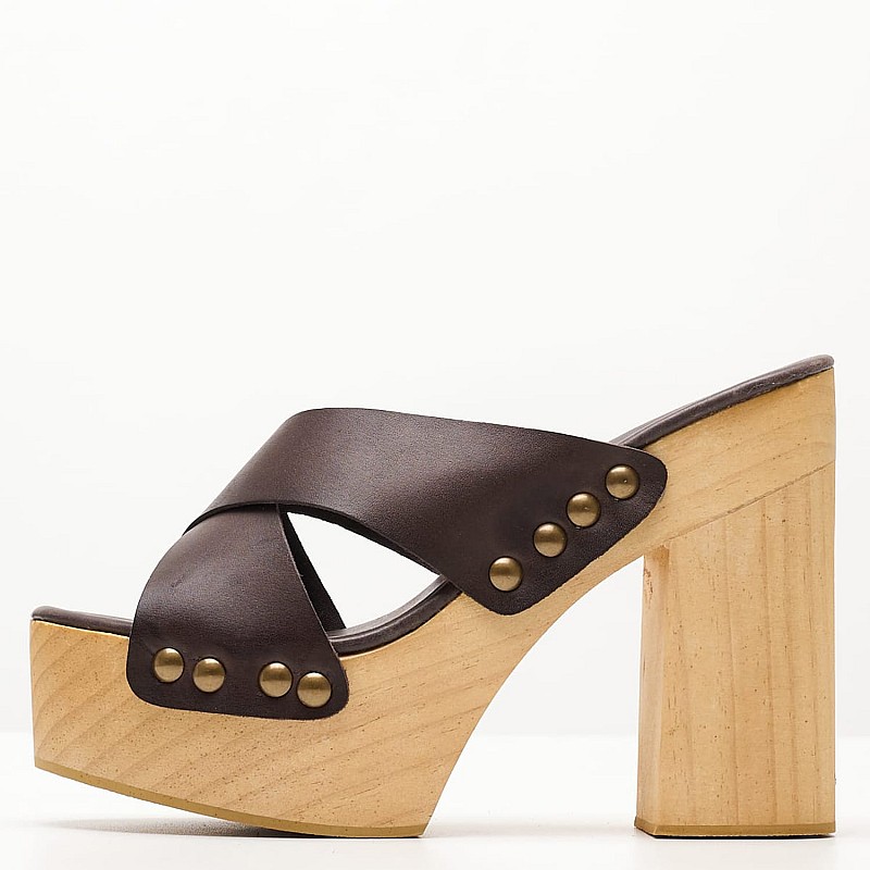 Γυναικεία Mules Eulalia.Platforms Καφέ Δέρμα Jeffrey Campbell