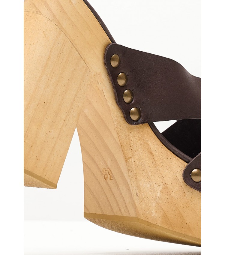 Women Mules Eulalia.Platforms Brown Leather Jeffrey Campbell