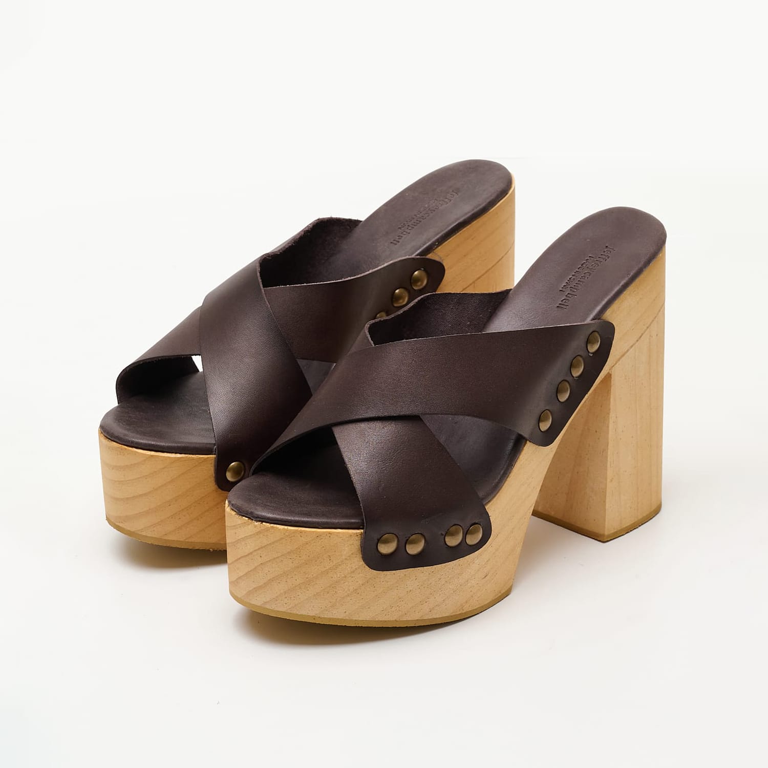 Women Mules Eulalia.Platforms Brown Leather Jeffrey Campbell Women Mules Eulalia.Platforms Brown Leather Jeffrey Campbell