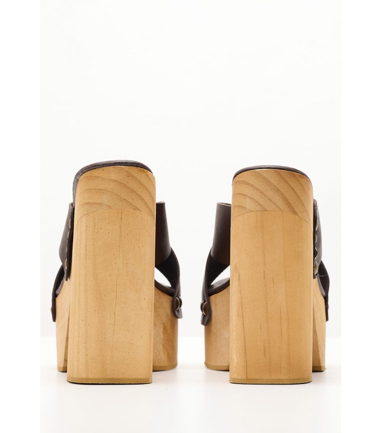 Women Mules Eulalia.Platforms Brown Leather Jeffrey Campbell