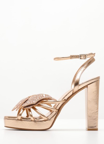 Women Sandal High Mamba.Pat Beige Shiny Leather Jeffrey Campbell