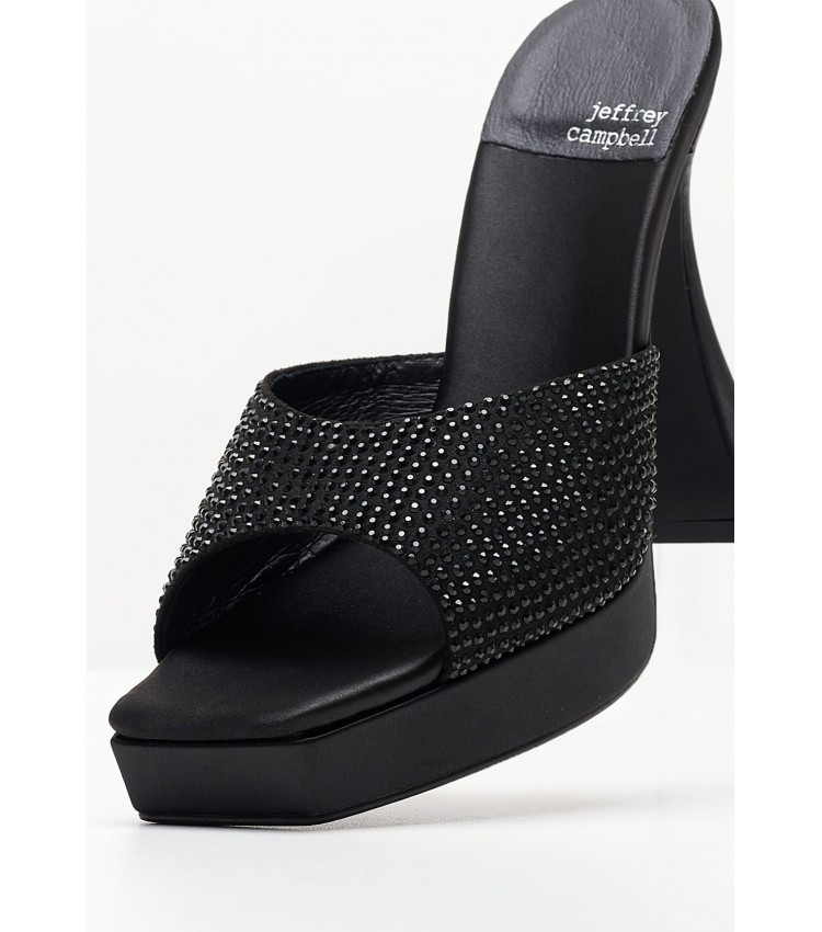 Women Mules Hollywood Black Fabric Jeffrey Campbell