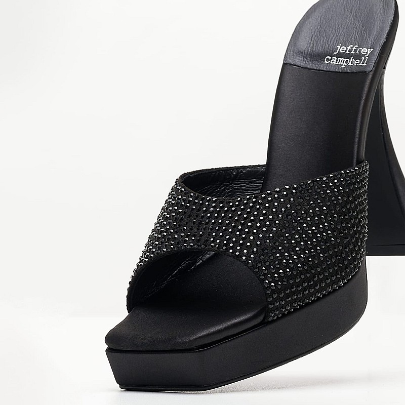 Γυναικεία Mules Hollywood Μαύρο Ύφασμα Jeffrey Campbell
