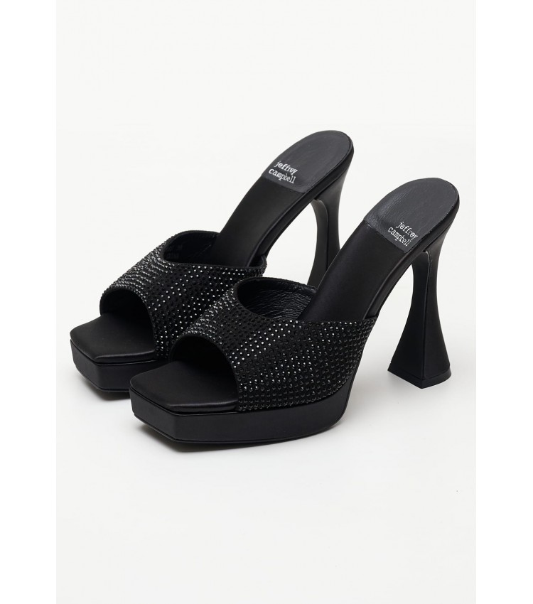 Women Mules Hollywood Black Fabric Jeffrey Campbell