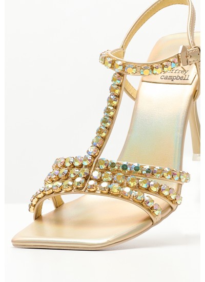 Women Sandals Jwl.T Gold Leather Jeffrey Campbell